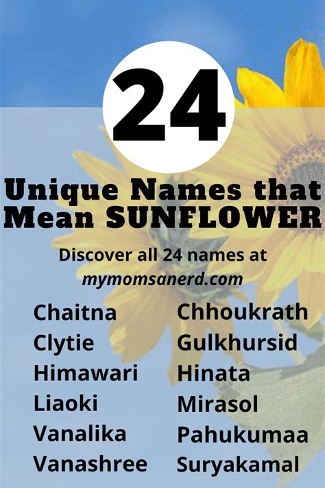japanese names that mean sunflower